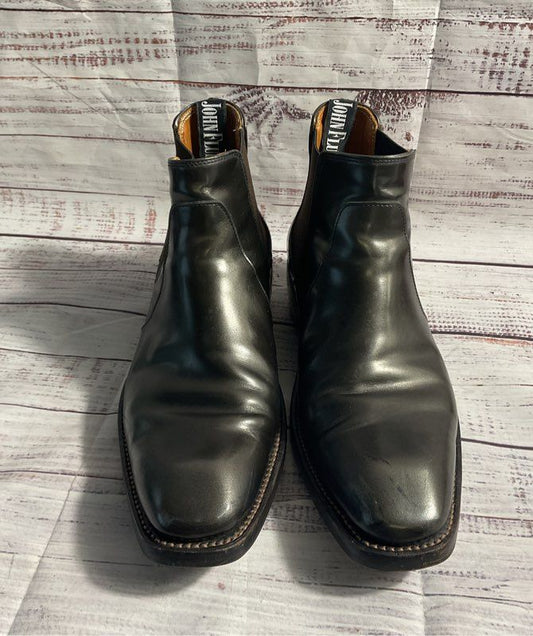 Men's John Fluevog Global Freedom Libery Dark Gray / Black Leather Chelsea Boots