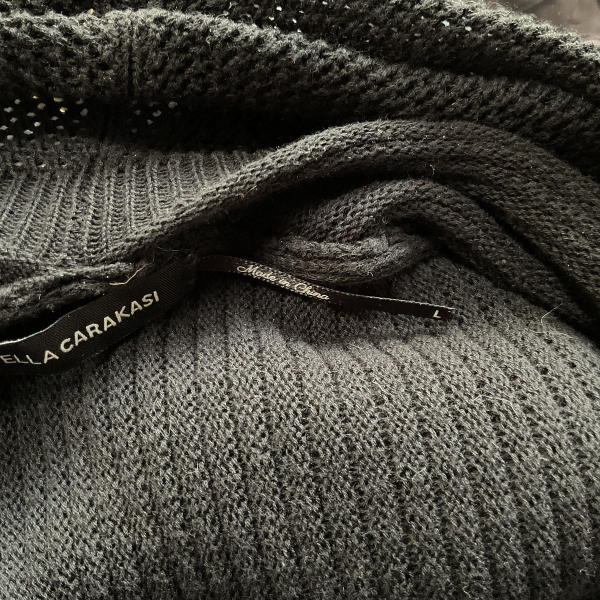 STELLA CARAKASI Women's Black Long Cardigan- SZ L