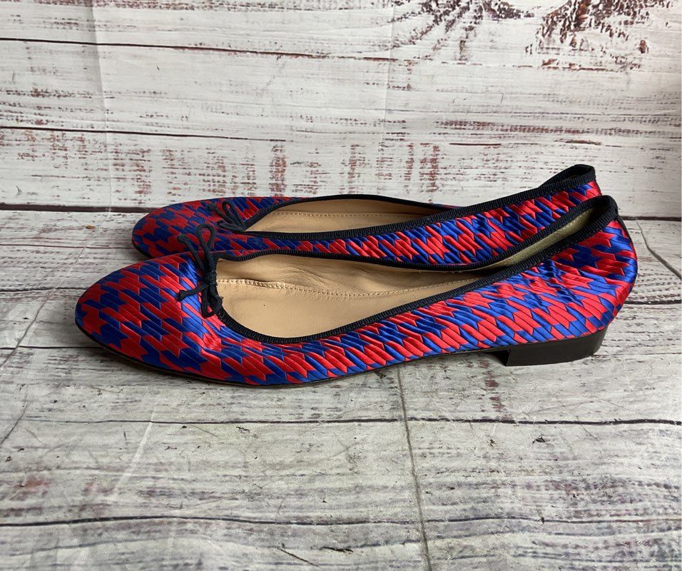 J Crew Houndstooth Jacquard Kiki Ballet Flats Multicolor 8.5