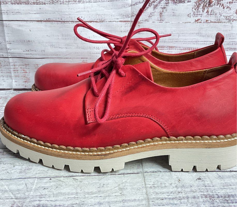 Miz Mooz Leather Wren Oxfords Red 6.5