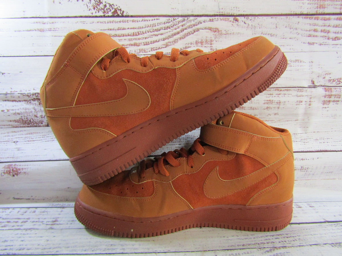 Nike Air Force 1 Mid '07 Men's Orange Mid-Top Sneakers Size 10 315123-207