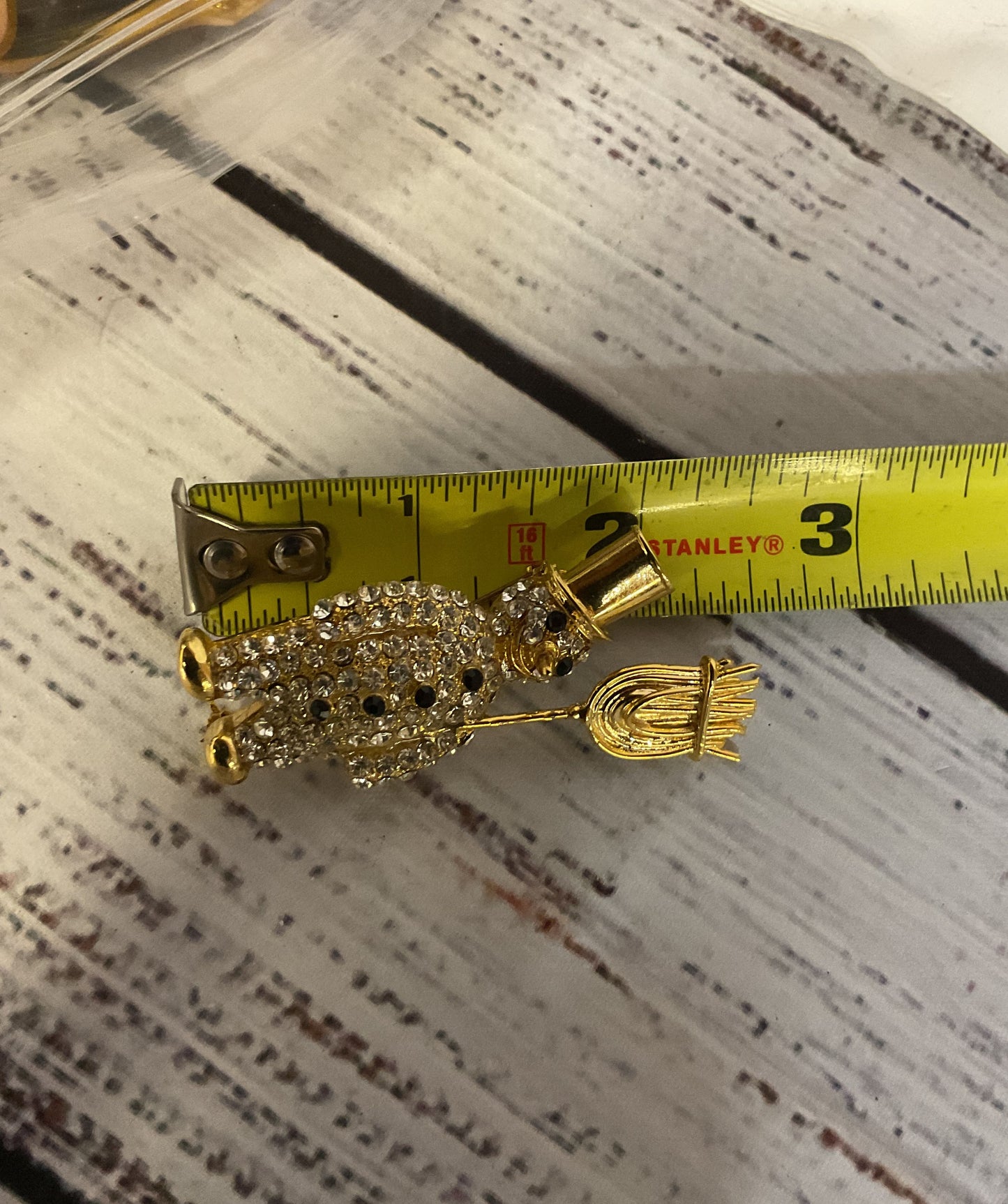 Idemaria Gold Tone Snowman Rhinestones Brooch Pin