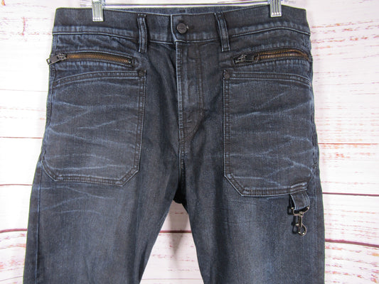 Diesel D-Phormer Men's Navy Blue Slim Fit Jeans Size 33 x 32