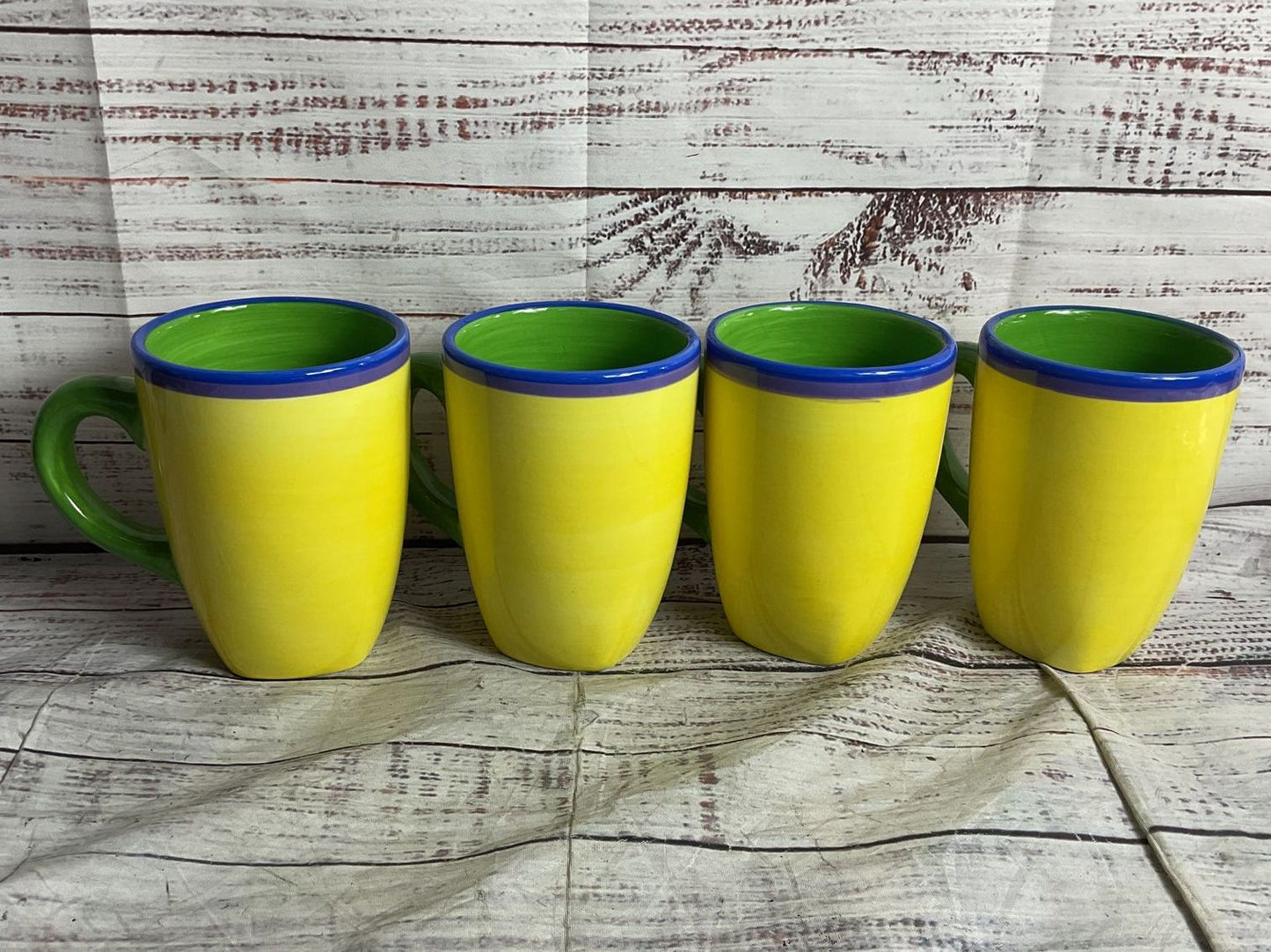 Dansk Caribe Jamaica Jade Set of 4 Mugs Yellow