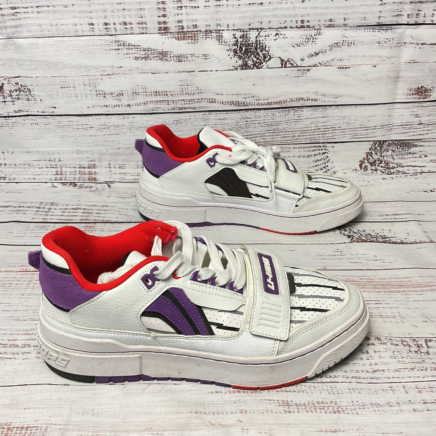 Li-Ning Bad Five Rookie Fred VanVleet White Purple Athletic Sneaker Shoe Men 9.5