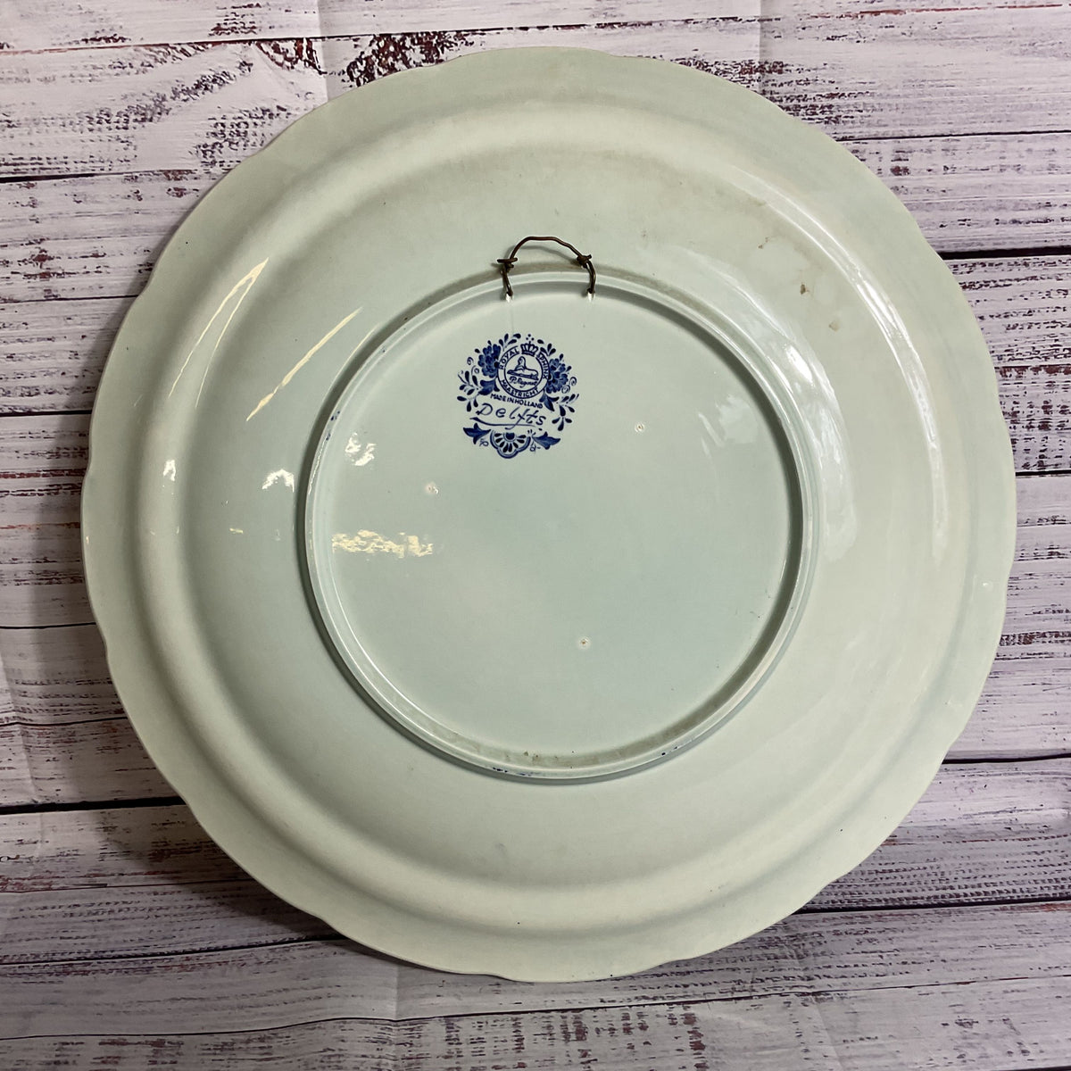 ANTIQUE DELFTS Royal Sphinx Maastricht Man & Women Horse Wall Plate - 15.75"