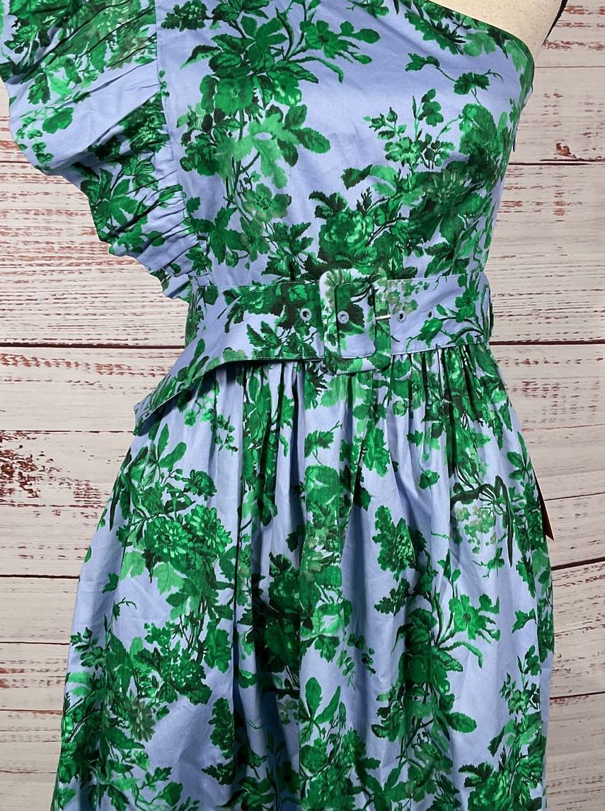LK Bennett Maud Neon Print One-Shoulder Midi Dress Multicolor 6