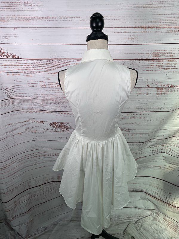 Flavio Castellani Women's White Sleeveless Button Dress Size 42 Made in Italy