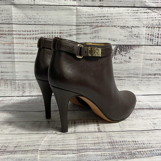 Coach Biancca Brown Leather Heel Booties Women's Size 8 Boots
