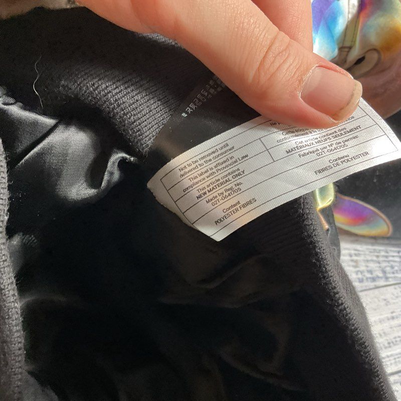 H&M Black CD All Over Print Hooded Bomber Jacket - Size XS