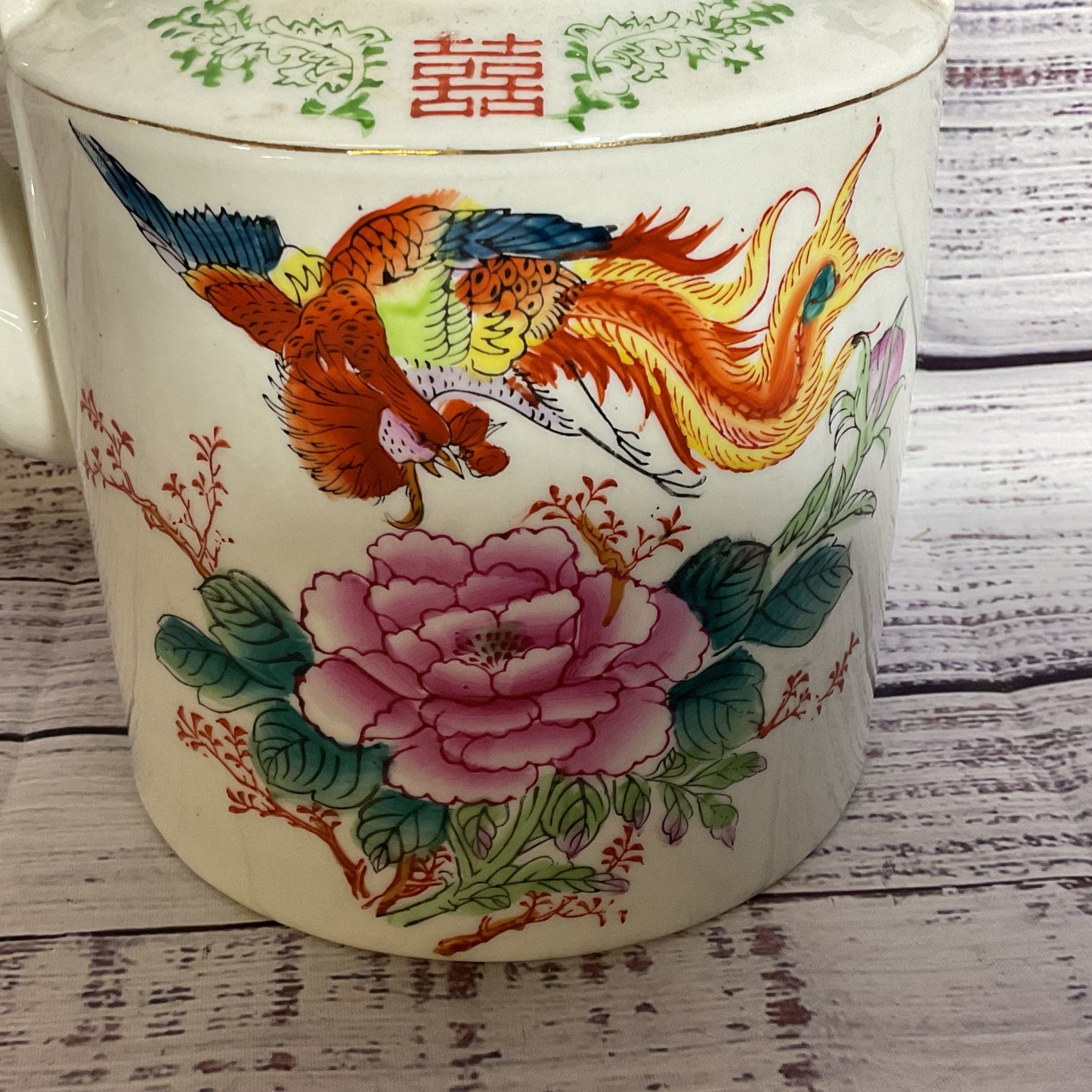 VTG. Chinese Famille Rose Dragon Teapot- 6.25" (3 of 3)
