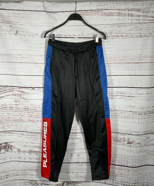 Men's Pleasures Logo Block Color Red and Blue Sweatpants - Size Small