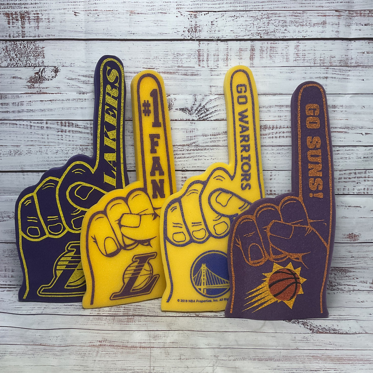 LA Lakers Phoenix Suns Golden State Warriors NBA Basketball Foam Finger Lot Of 4