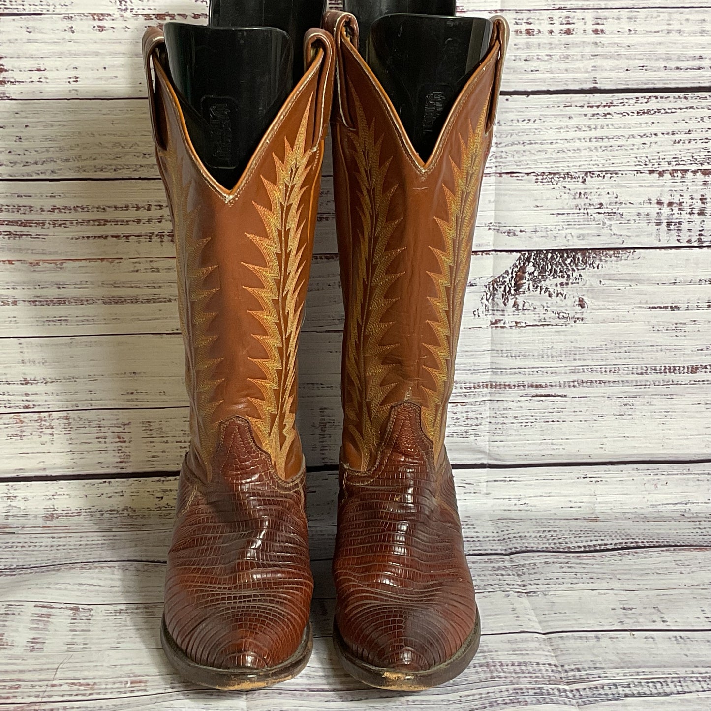 TONY LAMA #6340 Kids Brown Leather Cowboy Boots- SZ 4.5