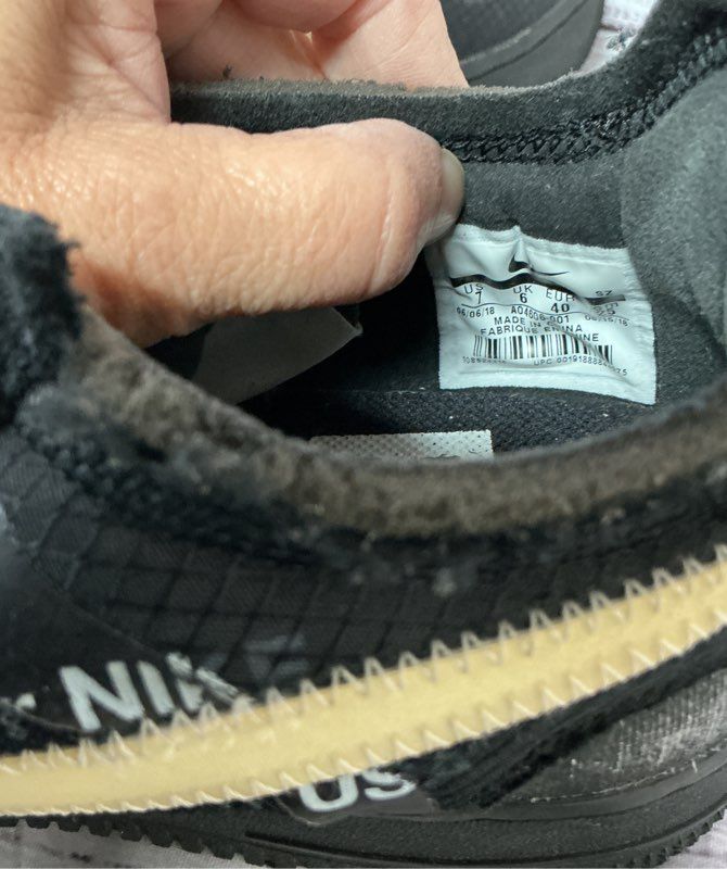 Men's Nike x Off White Air Force 1 Low Black Mesh Size 7 From 2018 Collection
