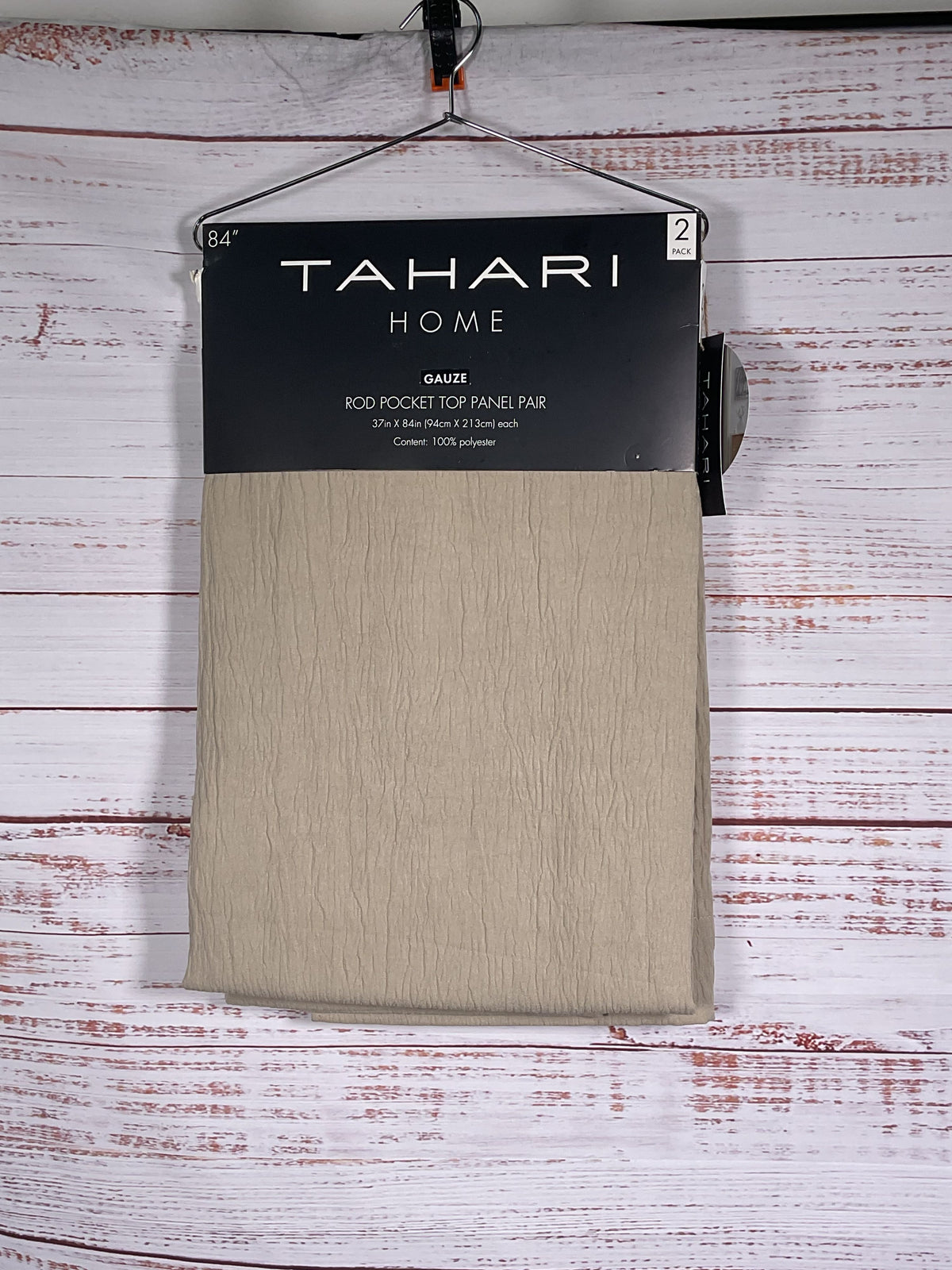 Tahari Home Set Of Two 84" Top Hang Curtains New
