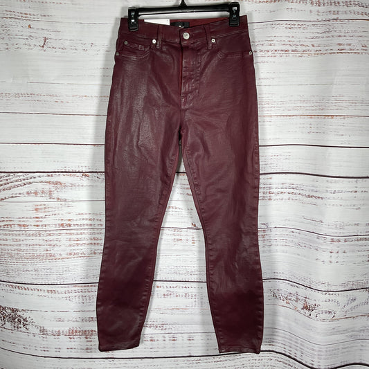7 for All Mankind Red High-Waist Ankle RYT Super Skinny Jeans Pants Size 28 New