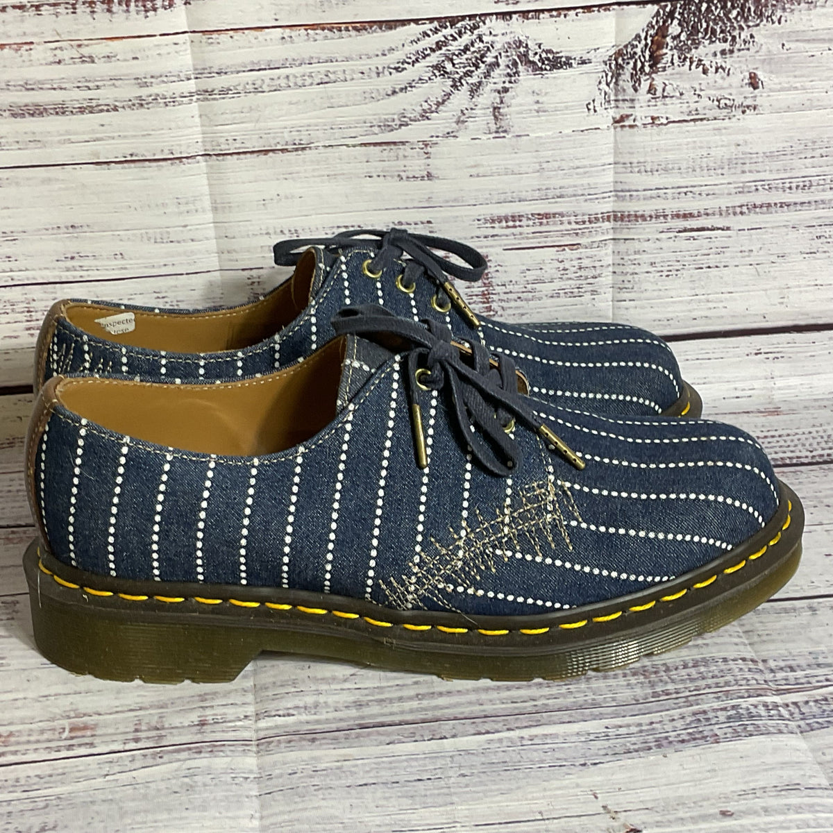 DR. MARTEN'S Men's Blue Denim Pinstripe Oxford Shoes- SZ 7