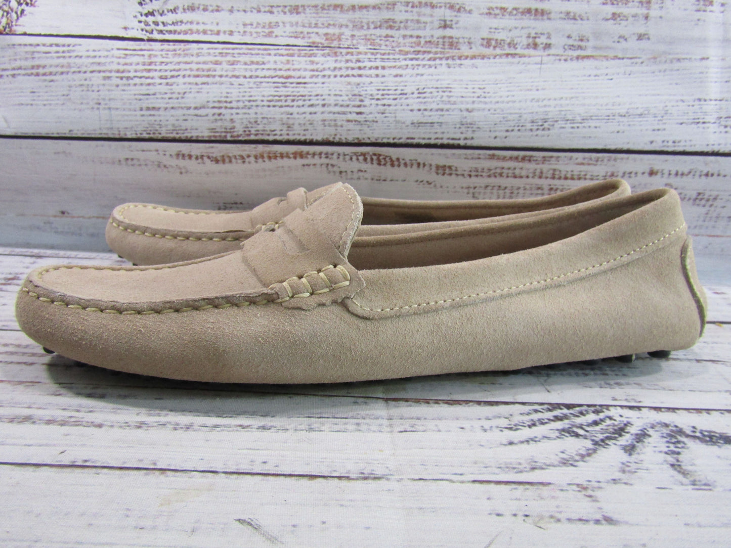 Massimo Matteo Men's Beige Suede Driving Penny Loafer Size 9.5