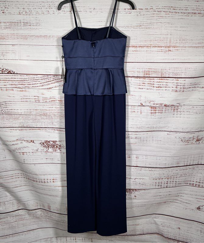 NWT Adrianna Papell Light Navy Strapless Jumpsuit Size 4 Retail $199