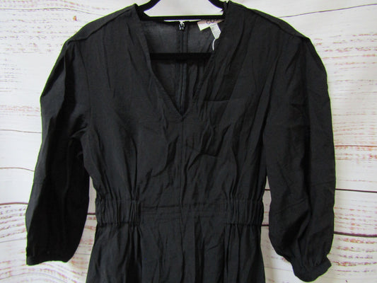 COS Voluminous Women's Black Long Sleeve V-Neck Dress Size 6