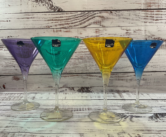 Leonardo Multi-Color Glass Martini Glasses Set of 4