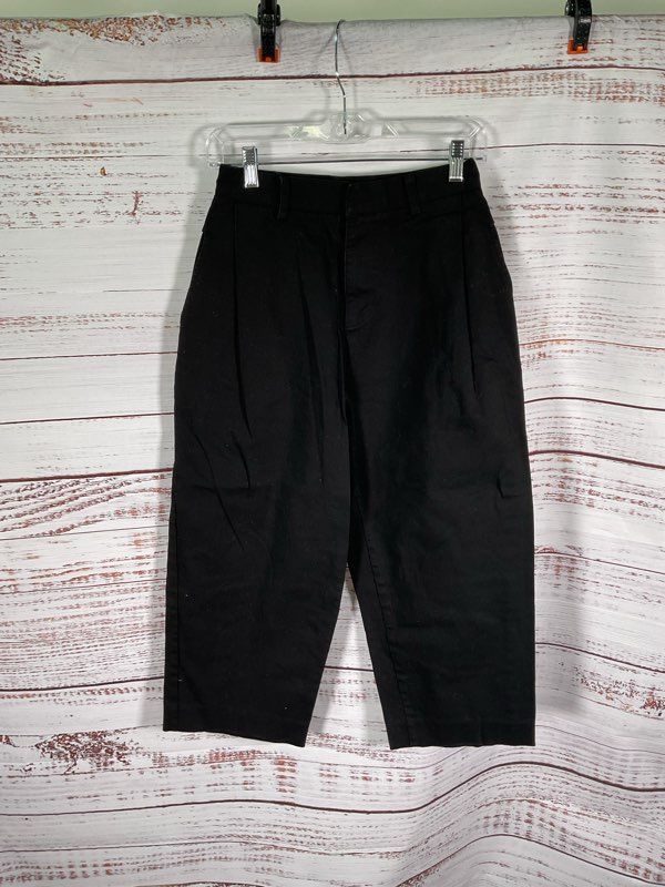 Amomento Women's Black Wide Tapered Leg Black Pants Women’s Size Small