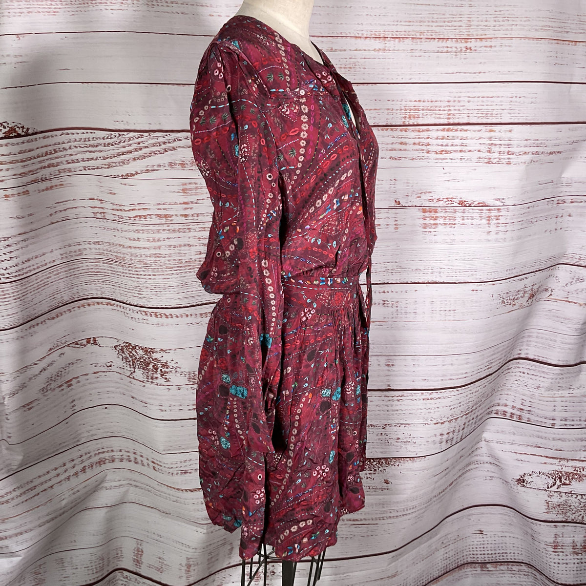ZADIG & VOLTAIRE Women's Burgundy Elastic Waist Dress- SZ M