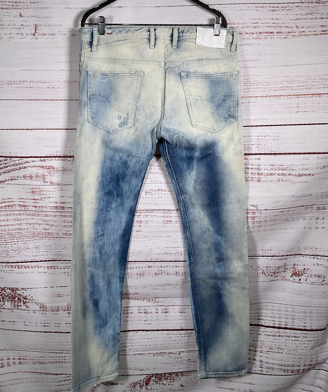 Diesel Shioner Distressed Bleached Jeans Blue W32 L32