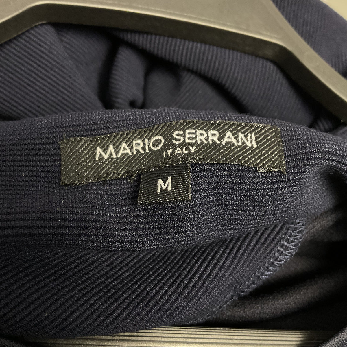 Mario Serrani Navy Blue Half-Sleeve Knee-Length Knit Shift Dress - Size M