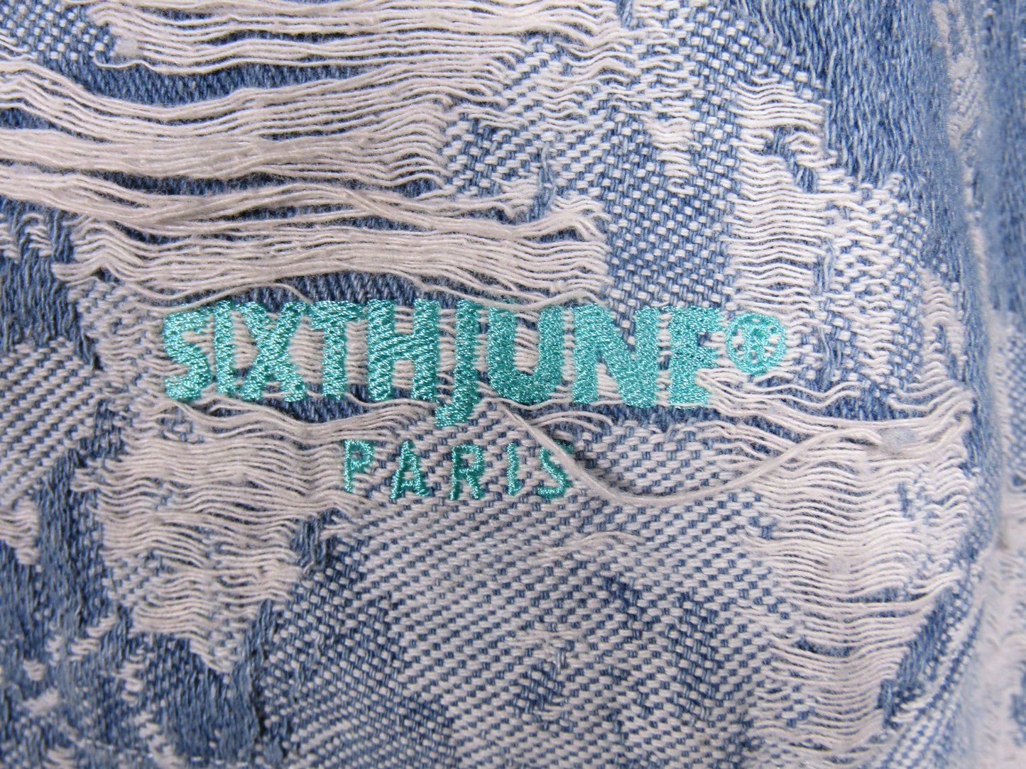 Sixth June Men's Blue Distressed Denim Short Sleeve Jacket Size XL