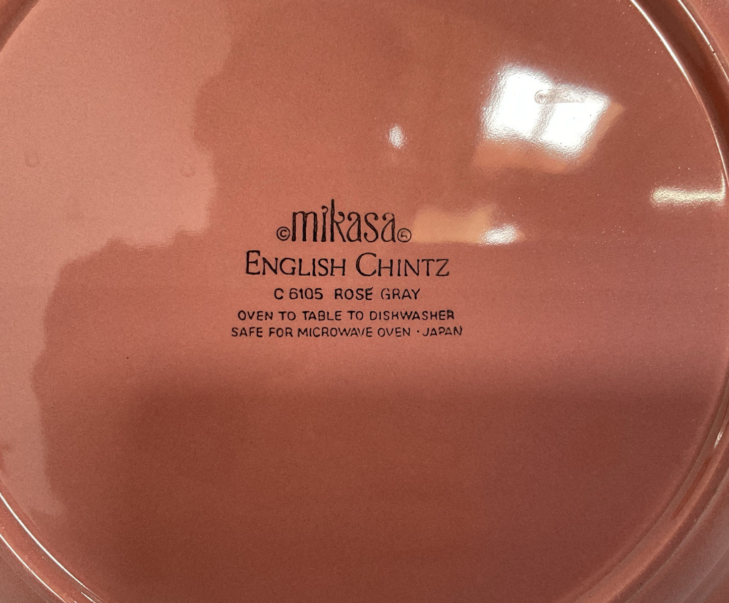Mikasa English Chintz Rose Gray Dinner Plate Set of 6