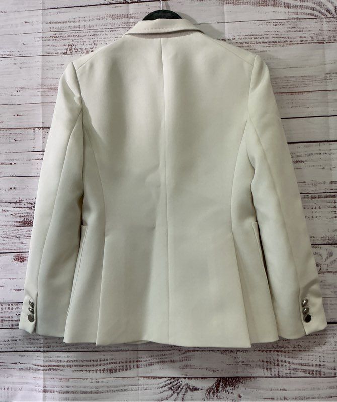 Women's Theory White Jacket w/silver buttons Size 2 GORGEOUS!