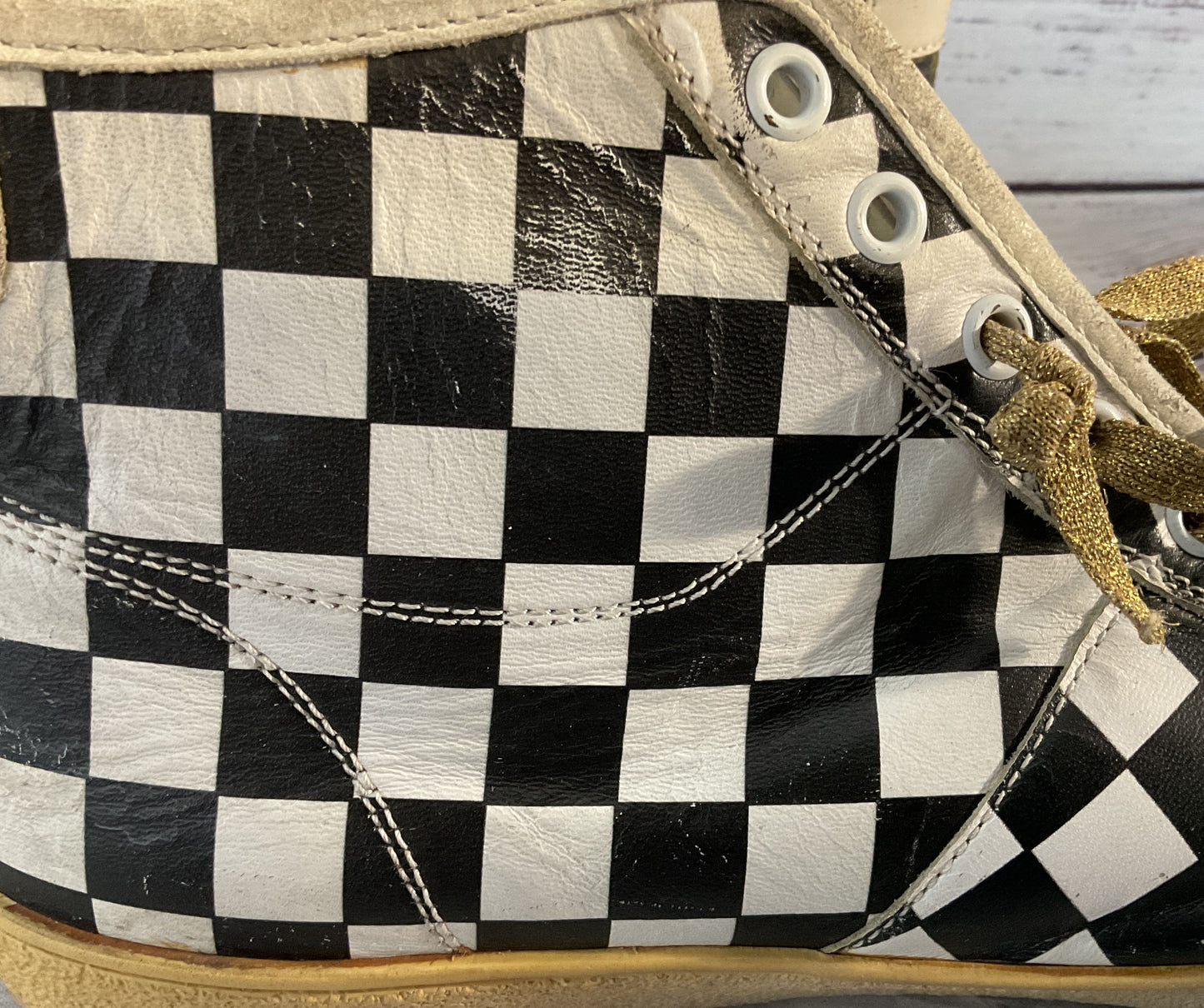 Saint Laurent Paris Hedi Slimane Checkered High Sneakers Multicolor 11.5