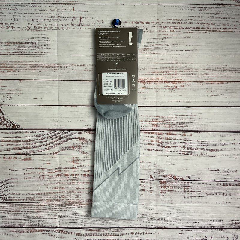 Nike Elite Graduated Compression Grey Over Calf Running Socks - Size 8-9.5