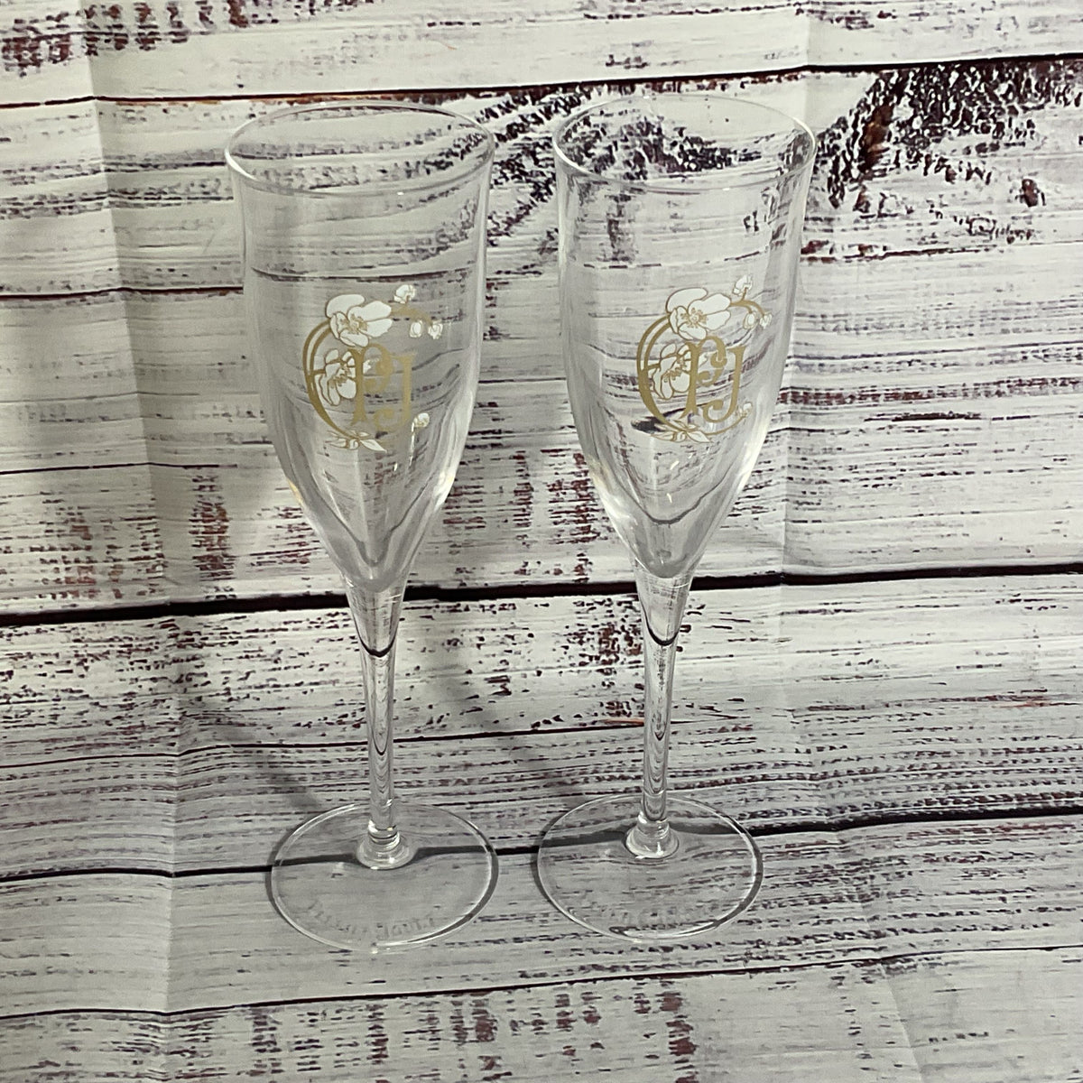 Set of 2 PERRIER JOUEL Champagne Glasses- 8"