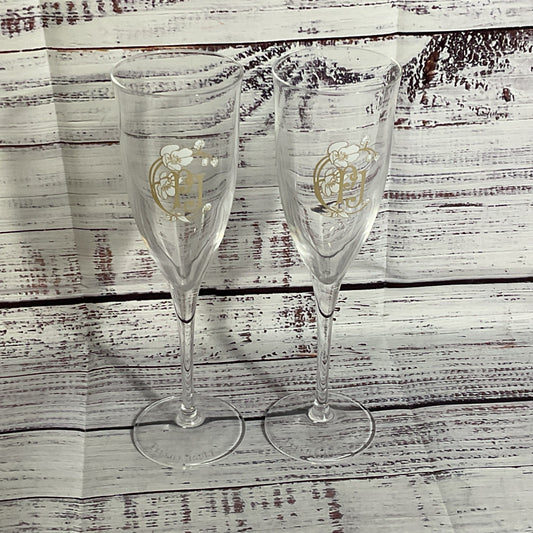 Set of 2 PERRIER JOUEL Champagne Glasses- 8"