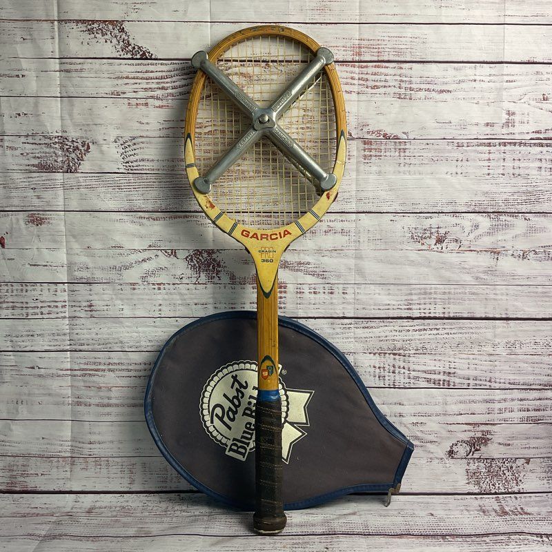 VTG. Garcia Cragin Pro 360 Tennis Racket w/ PBR Beer Cover