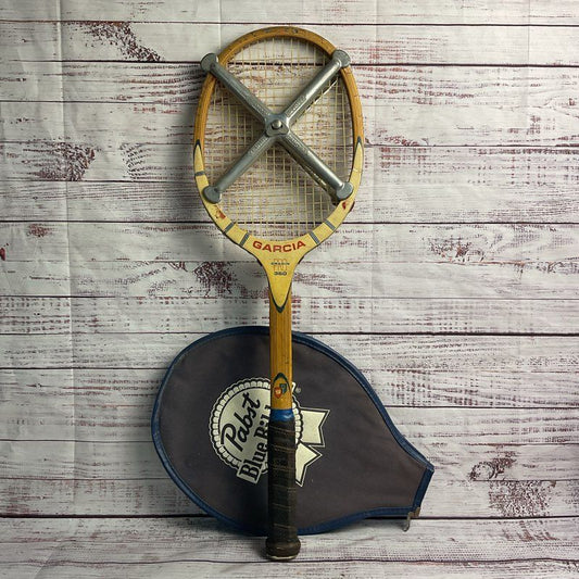 VTG. Garcia Cragin Pro 360 Tennis Racket w/ PBR Beer Cover