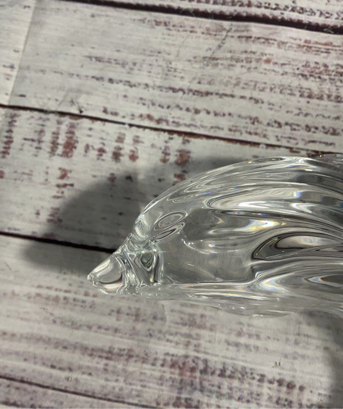 Vintage Waterford Solid Crystal 5.25" Leaping Dolphin Figurine Paperweight