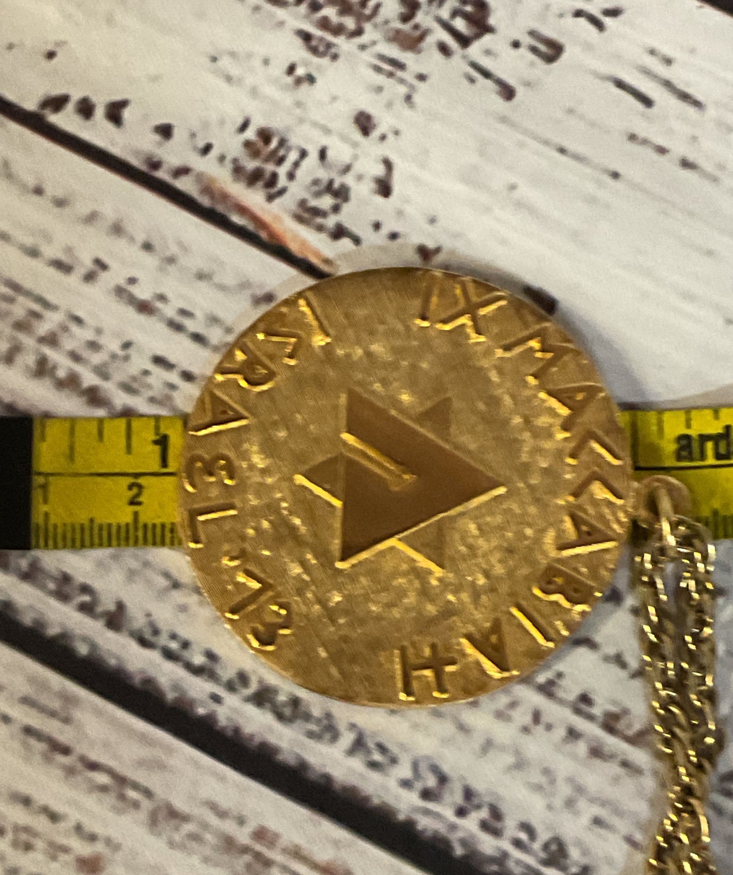 1973 Israel IX Maccabiah Gold Tone Vintage Necklace