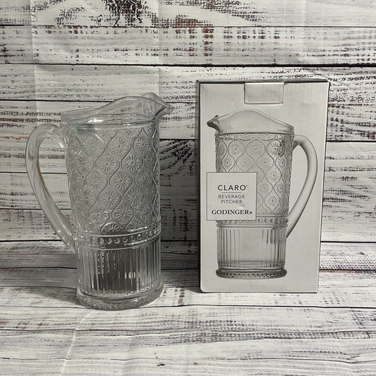 NOB Godinger Claro Clear Glass 33oz Beverage Pitcher