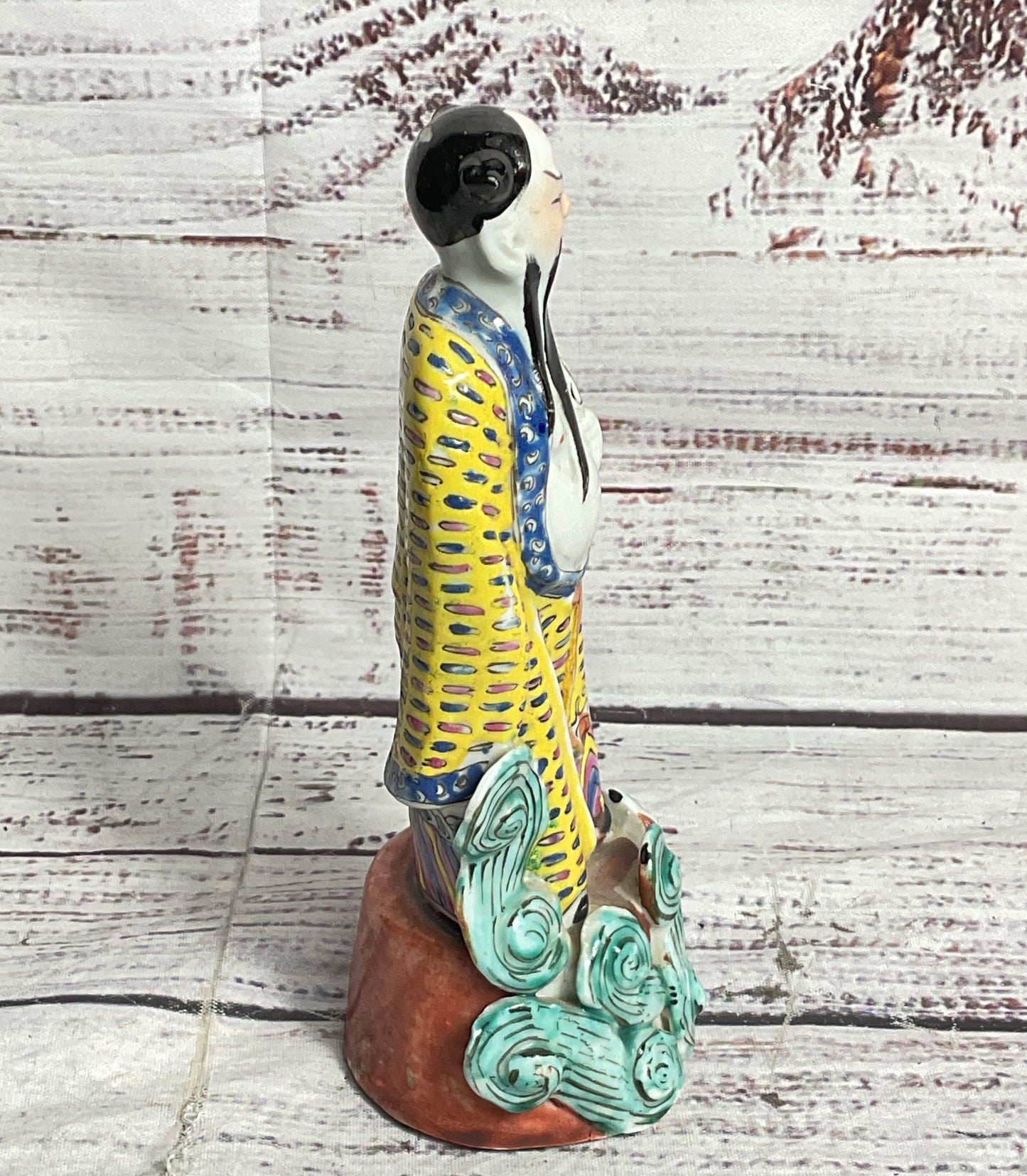 Chinese Vintage Famille Rose Han Zhong Li 6.5" Porcelain Figurine