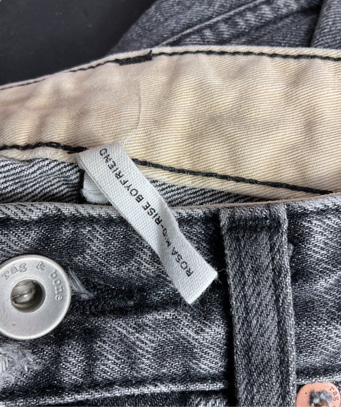 Rag & Bone Rosa Boyfriend Jeans Black Magic 25