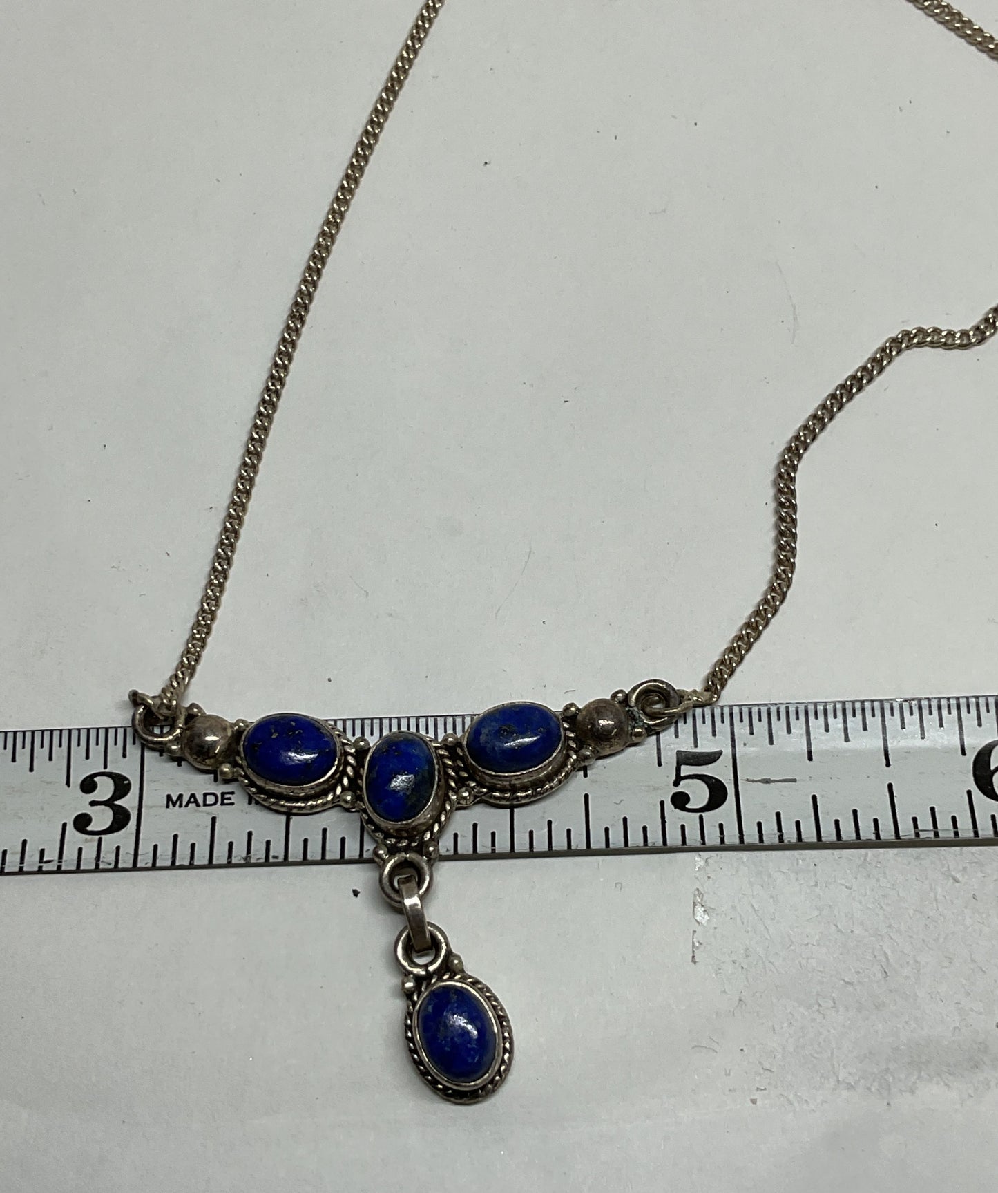 Unbranded Sterling Silver Vintage Necklace Blue Lapis