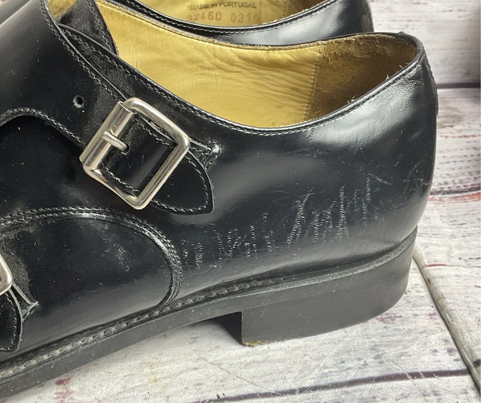 The Office of Angela Scott Leather Monk Strap Oxfords Black 40