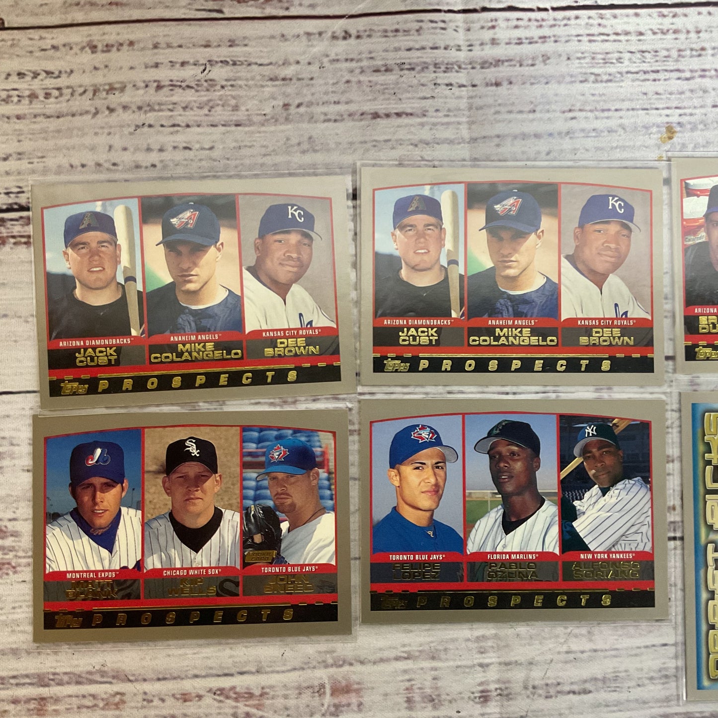 Set of 6 TOPPS 1999 Draft Pick and Prospects Baseball Cards
