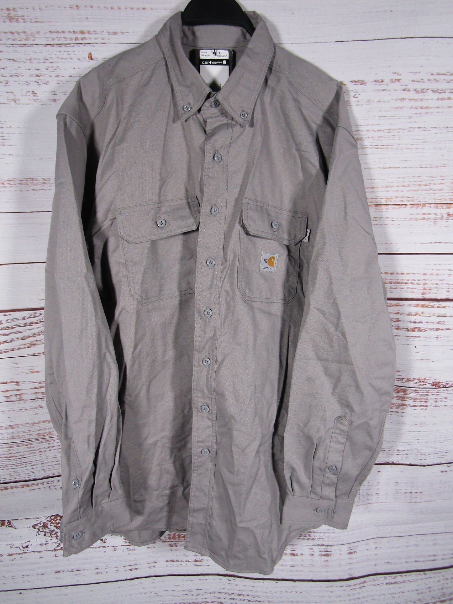 Carhartt Men's Gray Flame-Resistant Twill Shirt Size L