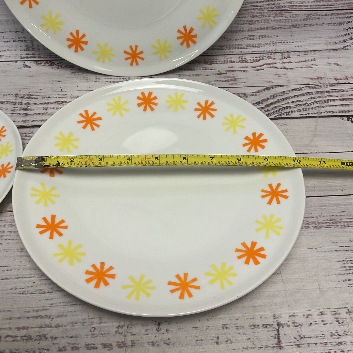 Contempri Paul Mccobb Yellow Orange White Ceramic Starburst Dinner Dessert Plate
