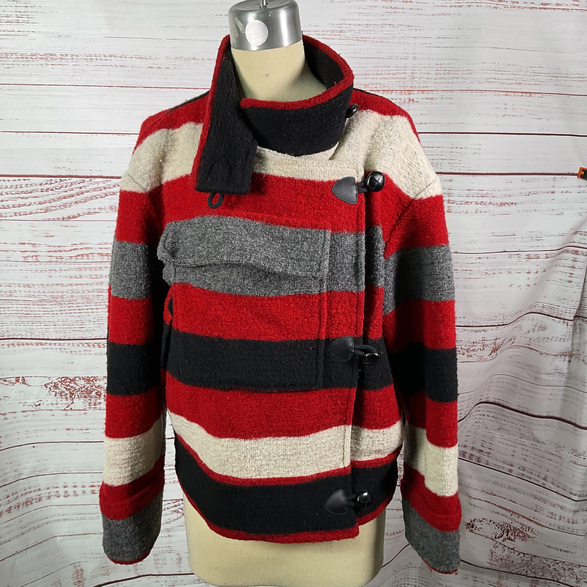 ISABEL MARANT Women's Étoile Wool Blend Stripe Coat- SZ 36/ 6 US